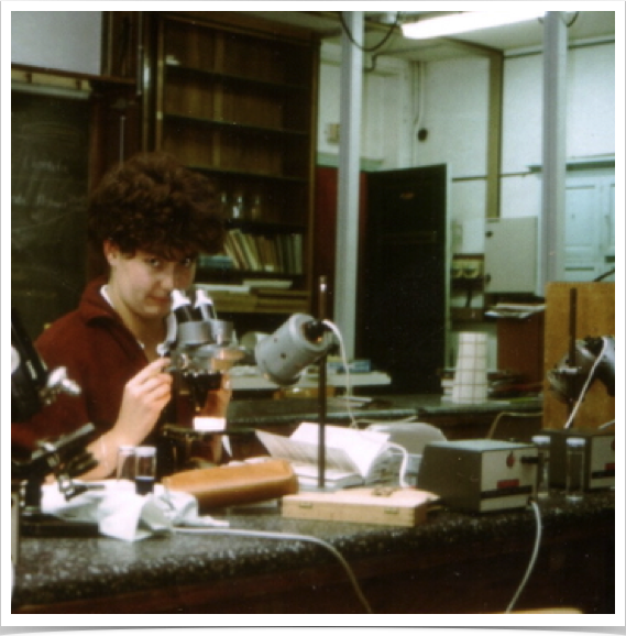 Dr. Alshuth further examines  benthic biodiversity samples in the laboratory at Observatoire Oceanologique Banyuls.