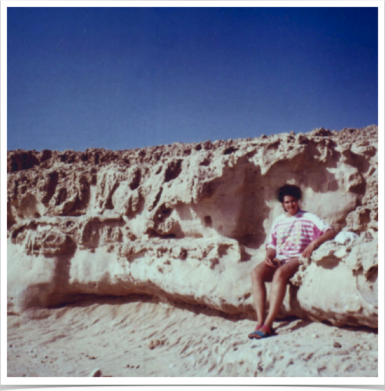 Dr. Alshuth at  Barranco de los Encantados -  sedimentary rocks and caves near northern Fuerteventura's Lajares Village