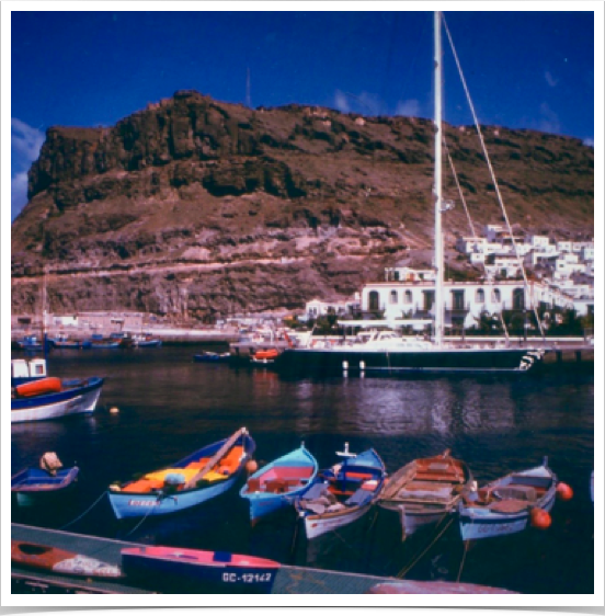 Fishing boats at Puerto de Mogan - the southwestern part of Gran Canaria. 
