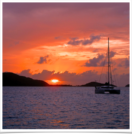 Magnificent sunset in the Tobago Cays. Magnificent sunset in the Tobago Cays.