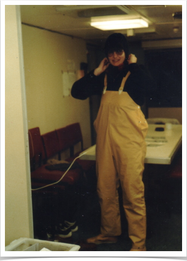 Dr. Alshuth getting ready for the night shift: North Sea Sprat population monitoring program
