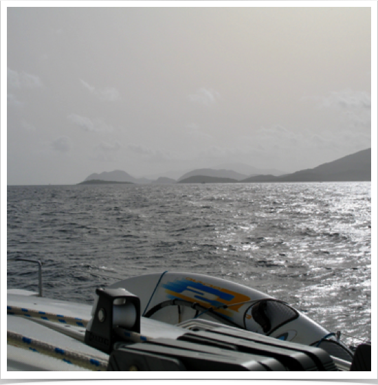 Approaching the US and British Virgin Islands. 
