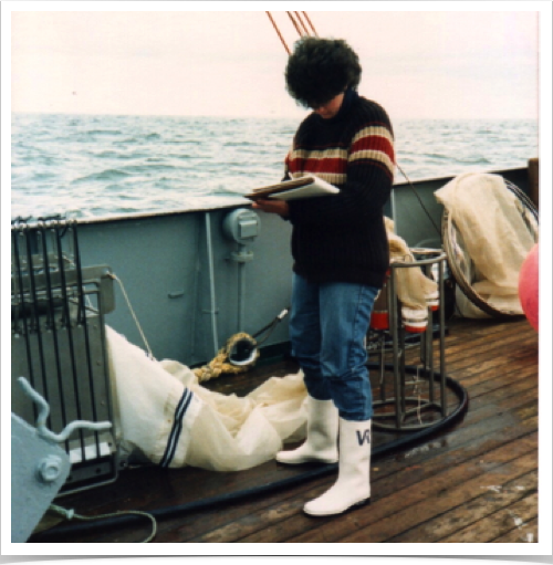 Dr. Alshuth recording physical oceanographic data